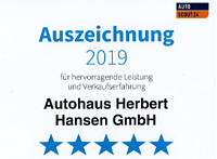 Auszeichnung 2019 – Autohaus Herbert Hansen GmbH